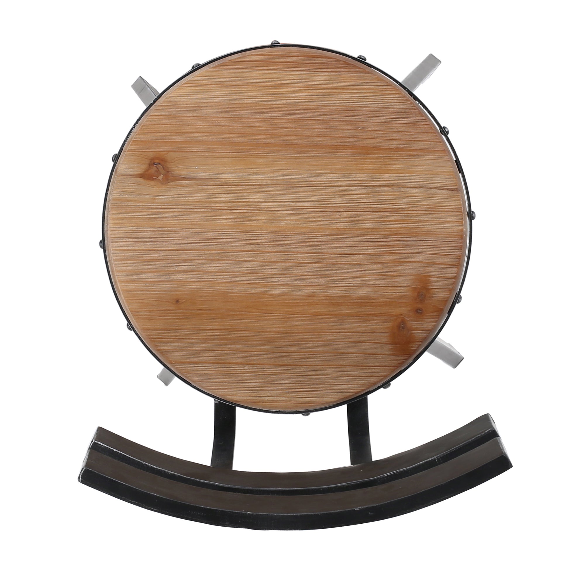 Metal Chair With Wooden Seat Antique Black Metal & Wood