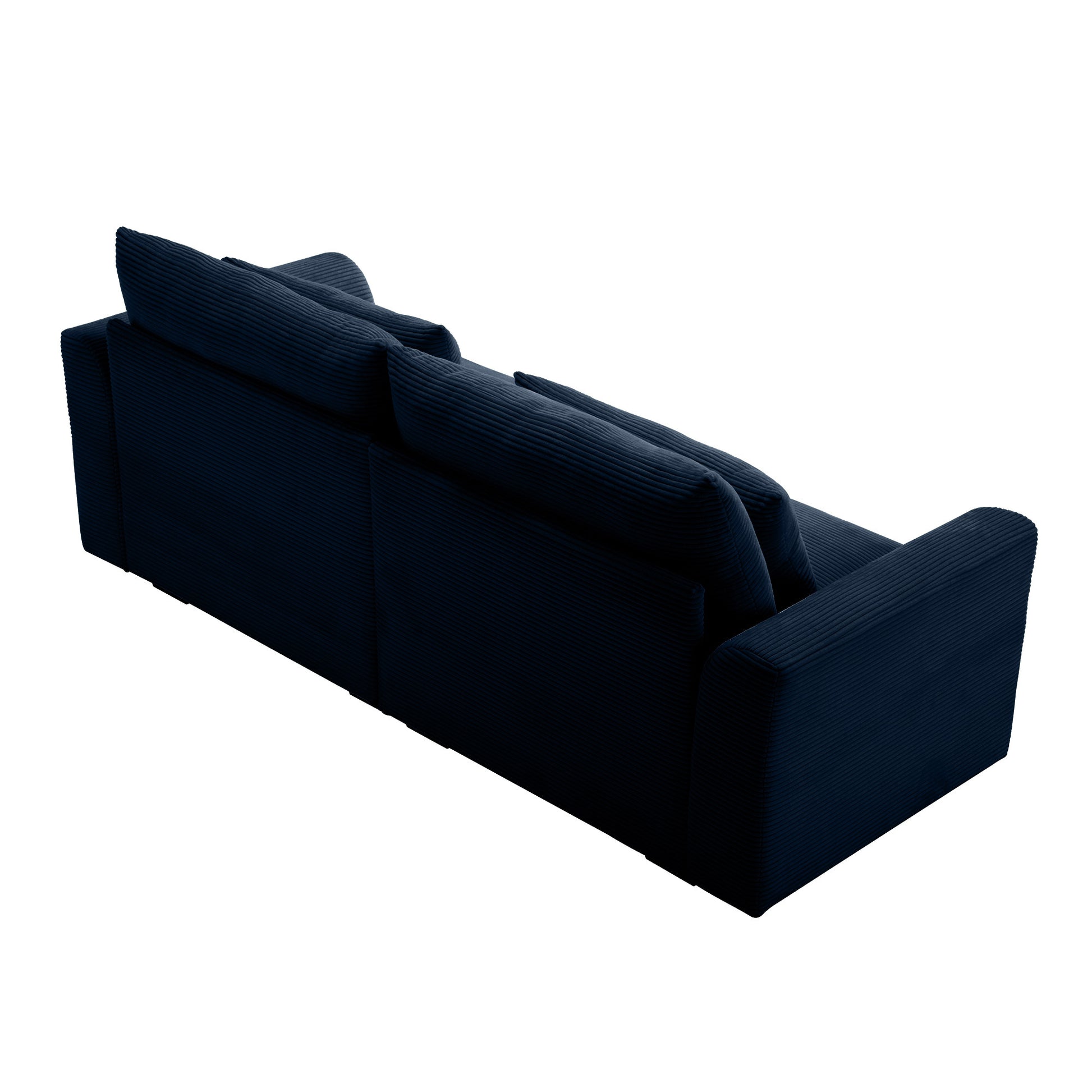 Modern Sofa 2 Seater Corduroy Fabric Sofa With Armrests For Apartment Living Room, Bule Blue Corduroy 2 Seat