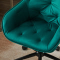 Elegent Velvet Office Chair With Wheels, Makeup Vanity Chair Height Adjustable For Teens Women Girls, Comfy Swivel Modern Leisure Armchair For Home Office, Bedroom, Study And Vanity. Green Green Primary Living Space Luxury,Modern Foam Iron