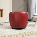 Upholstered Swivel Barrel Armchair With Storage Modern Living Room Side Chair For Bedroom Office Reading Spaces Pu Red Red Foam Upholstered