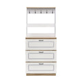 Light Oak And White Shoe Cabinet With Drop Down Drawer Freestanding 3 4 Drawers Light Oak Primary Living Space Wood Paper