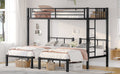 Twin Over Twin & Twin Bunk Beds For 3, Twin Xl Over Twin & Twin Bunk Bed Metal Triple Bunk Bed, Black Twin Black Metal
