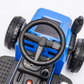 12V Kids Ride On Electric Tractor Black Knight,Kids Ride On Toy.2Wd,Non Skid Tires, Steering Wheel, Foot Pedal,With Removable Storage Tug,Light,Bluetooth,Music,Mp3,Usb,Power Display For Kids Aged 2 3. Blue 50 99 Lbs Polypropylene