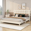Full Size Upholstered Platform Bed With Soft Headboard,Beige Full Beige Upholstered