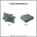 3 Piece Reversible Bedspread Set Balsam Green King Green Polyester