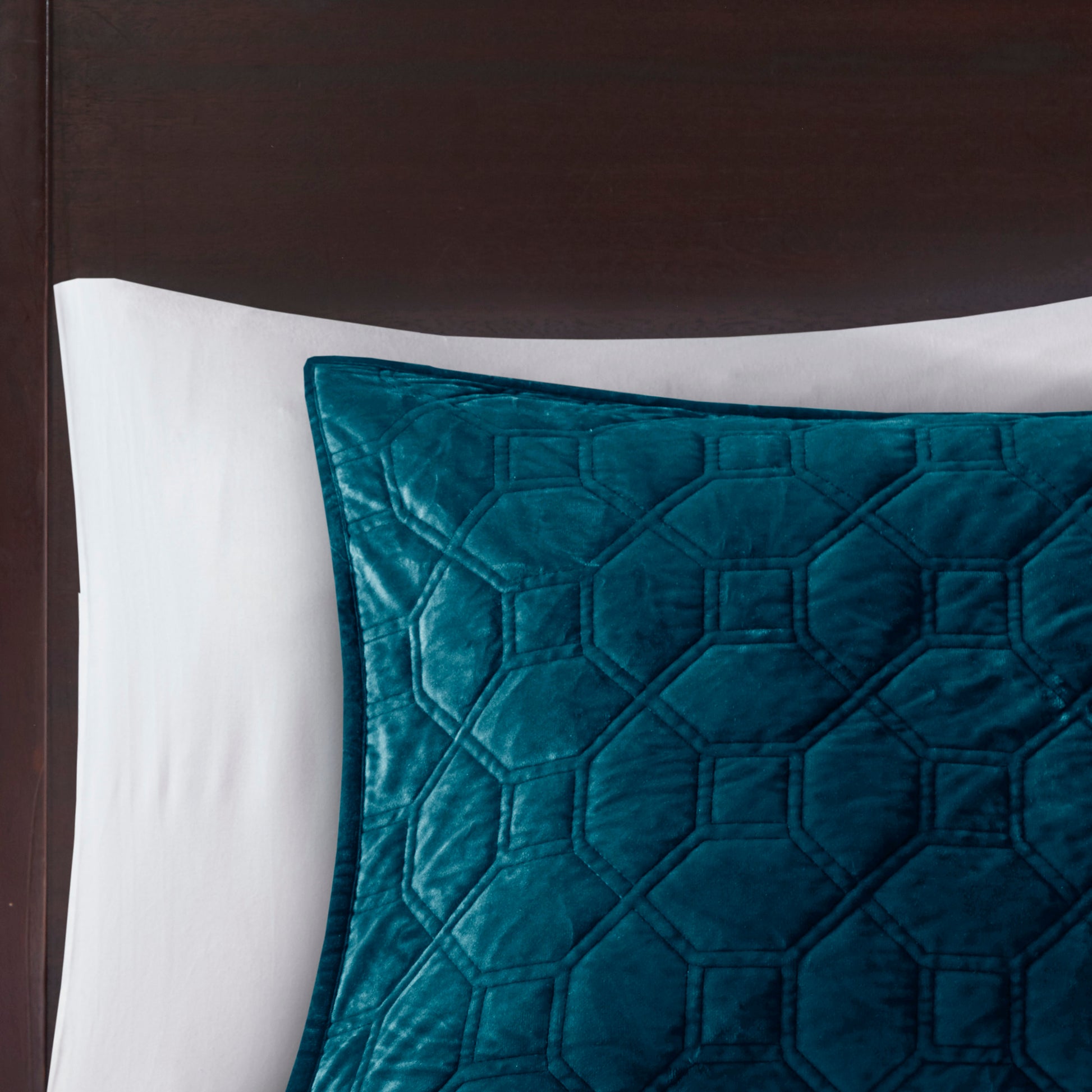 3 Piece Velvet Quilt Set Teal Full Queen Full Teal Cotton