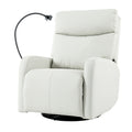270 Power Swivel Rocker Recliner Chair, Electric Glider Reclining Sofa With Usb Ports, Power Swivel Glider, Rocking Chair Nursery Recliners For Living Room Bedroom Light Gray Solid Light Brown Primary Living Space Push Button Rubberwood Solid Back Wood