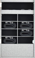 Fashion Simple Jewelry Storage Mirror Cabinet With Led Lights Can Be Hung On The Door Or Wall Grey Mdf