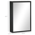 Kleankin Bathroom Mirror With Storage Shelves Bathroom Wall Cabinet, Black Black Stainless Steel