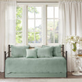 6 Piece Reversible Soped Edge Daybed Cover Set Seafoam Daybed Seafoam Microfiber