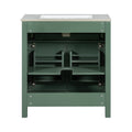 30 Inch Bathroom Vanity With Ceramic Sink, Modern Green Single Bathroom Cabinet With 2 Doors And A Shelf, Soft Close Doors Green Bathroom Solid Wood Mdf
