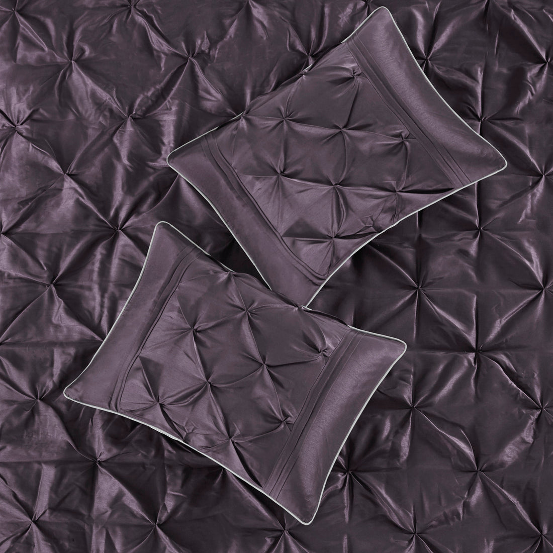 7 Piece Tufted Comforter Set Plum Full Full Plum Polyester