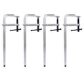 Wood Workbench Wooden Workbench For Garage Workshop And Home, With Bar Clamps Set 12 Inch X 3Inch Throat,Pack Of 4 Natural Rubber Wood