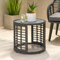 Tatiana Side Table Grey Rattan