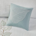 6 Piece Embroidered Quilt Set With Throw Pillows Blue King Cal King King White Blue Cotton