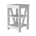 Clio Auxiliary Table, With Two Shelves White White Primary Living Space Manual Freestanding Pine Bookcase Rectangular Particle Board Engineered Wood