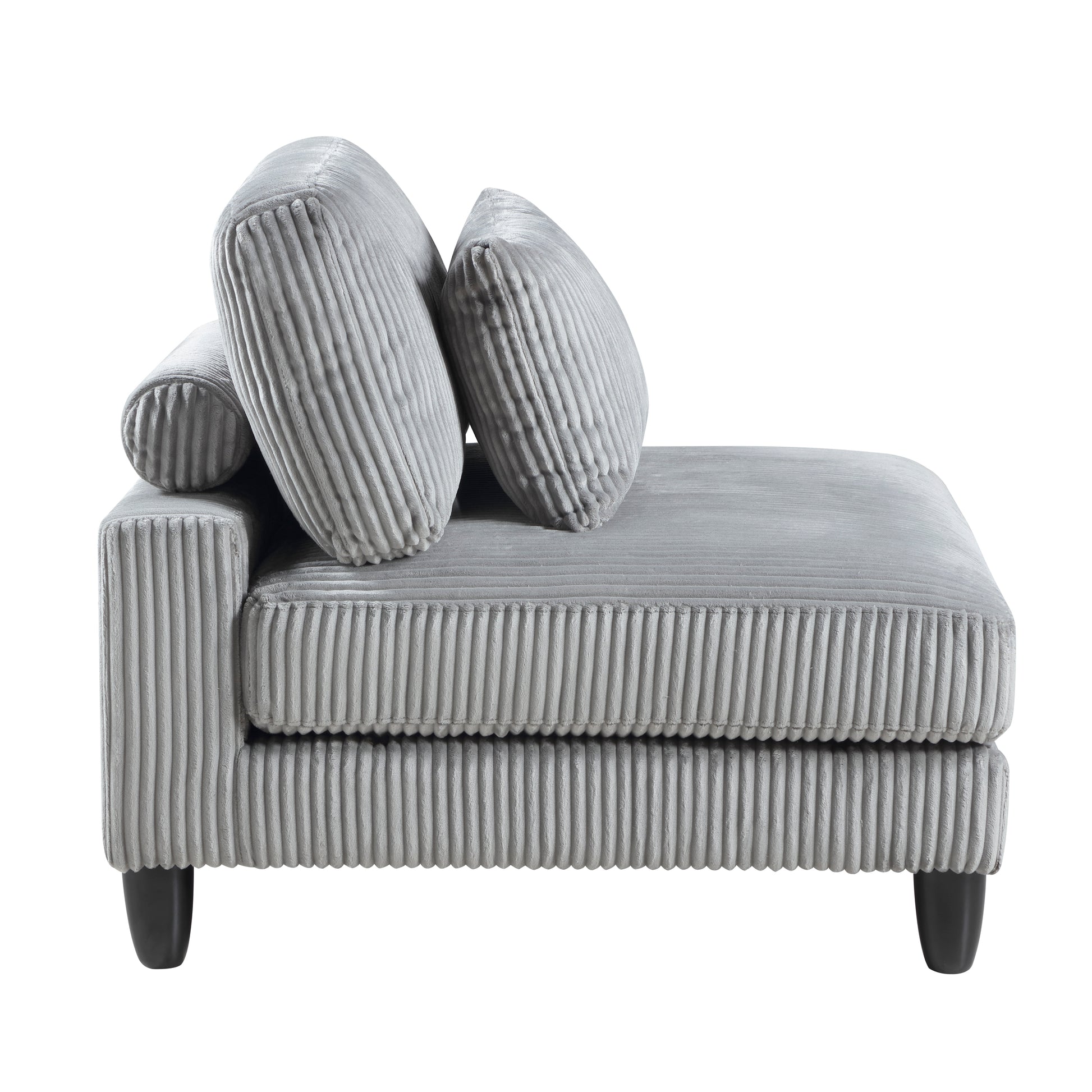 6Pc Modular Sectional Set Gray Corduroy Upholstery 3X Armless Chairs 3X Corner Seats Soft Pillows Living Room Furniture Gray Corduroy Wood Primary Living Space Contemporary,Modern Modular