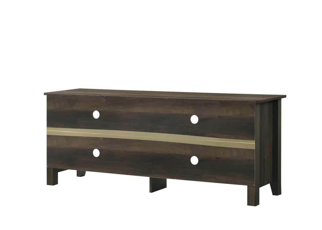 Trove 58" Wide Dark Dusty Oak Finish Tv Stand With Open Shelves And Cable Management Dark Oak 50 59 Inches Particle Board