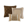 6 Piece Jacquard Comforter Set With Throw Pillows King Cal King Multicolor Polyester