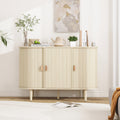 3 Door Buffet Cabinet,Large Storage Accent Cabniet With 3 Door,Sideboard Cabniet For Living Room, Entryway, Hallway, Office Kitchen And Dining Room Freestanding 3 4 Spaces Natural Sliding Doors Modern Mdf