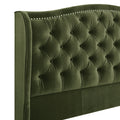 Marcella Upholstered Shelter Headboard Bed Set, Queen, Olive Green Performance Velvet Box Spring Required Queen Olive Green Wood Foam Velvet Velvet