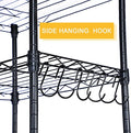6 Tier Shelving Units, 29.92'' W X 13.98'' D X 71.65'' H Adjustable Wire Shelving With Hanging Hooks And Wheels, Black Black Steel