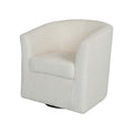 Teddy Velvet Swivel Chair, White, No Installation Required White Teddy