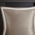 8 Piece Jacquard Comforter Set Tan Ivory Cal King California King Tan Ivory Polyester