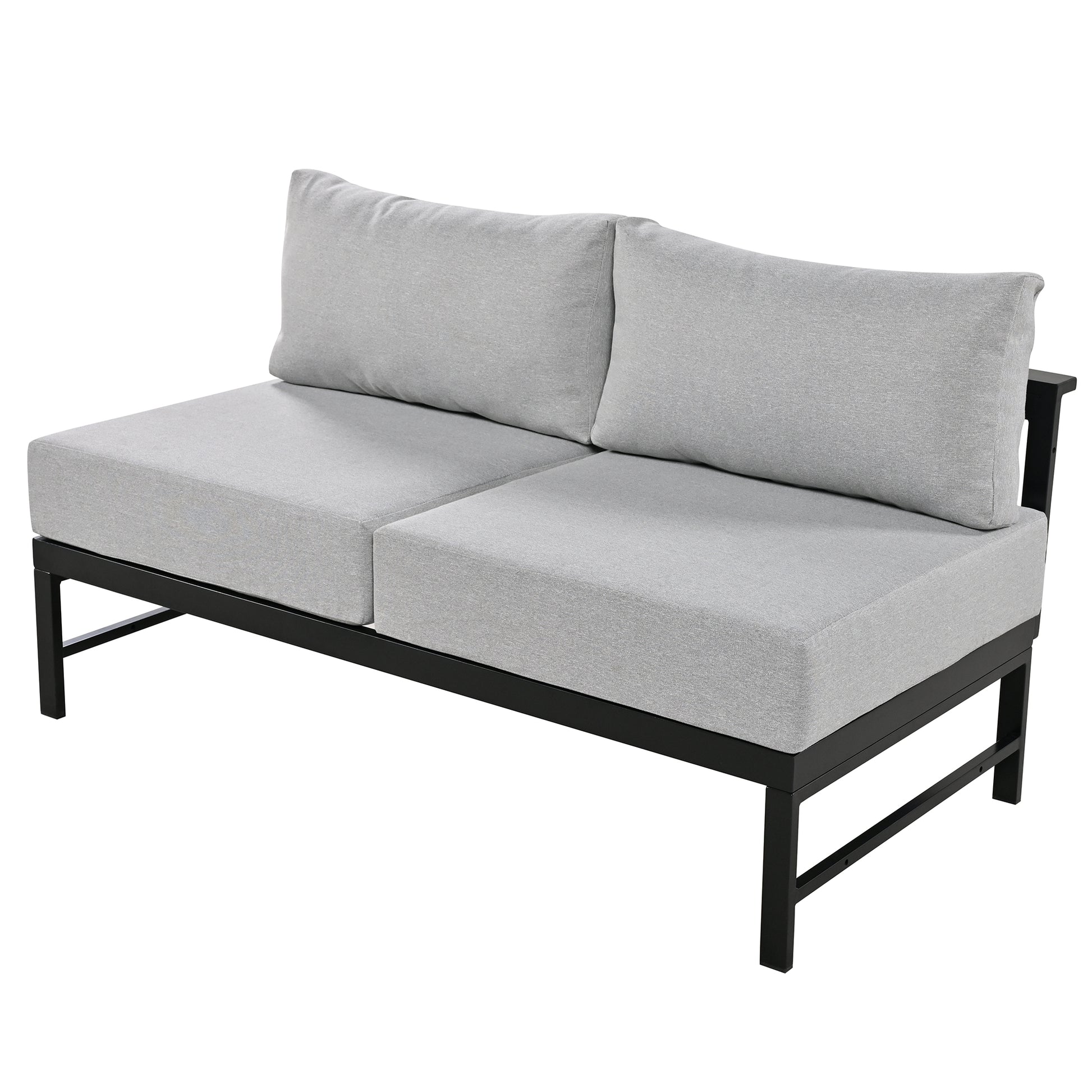 U Shaped Multi Person Outdoor Sofa Set, Suitable For Gardens, Backyards, And Balconies. Grey Seats 6 Aluminum