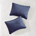 3 Piece Reversible Bedspread Set Navy Full Queen Queen Navy Polyester