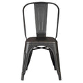 2Pc Modern Metal Dining Room Kitchen Bar Chairs Contemporary Aesthetic Finish 18 Inch Seat Height Standard Dining Distressed Black Distressed Black Dining Room Wipe Clean Square