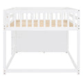 Full Over Full Bunk Bed With 4 Drawers And 3 Shelves White Full White Solid Wood