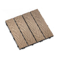 Patio Floor Tiles Pack Of 22 Wpc Wood Plastic Composite Patio Deck Tiles Diy Interlocking Decking Tiles, Quick Deck Floor Tile, Court Tile, Water Resistant Indoor Outdoor 11.8