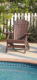 Brown Adirondack Chair Sturdy Hdpe Poly Lumber For Poolside, Patio, And Garden Relaxation No Adirondack Brown Weather Resistant Frame Garden & Outdoor American Traditional Hdpe Hdpe