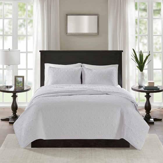 Reversible Quilt Set White Twin Twin Xl White Cotton