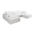 Large Size Modular Cloud Sofa 5 Seats Down Sofa Bed Apartment Living Room Sofa 3Seaters 2Ottoman White Down Filling 5 Seat