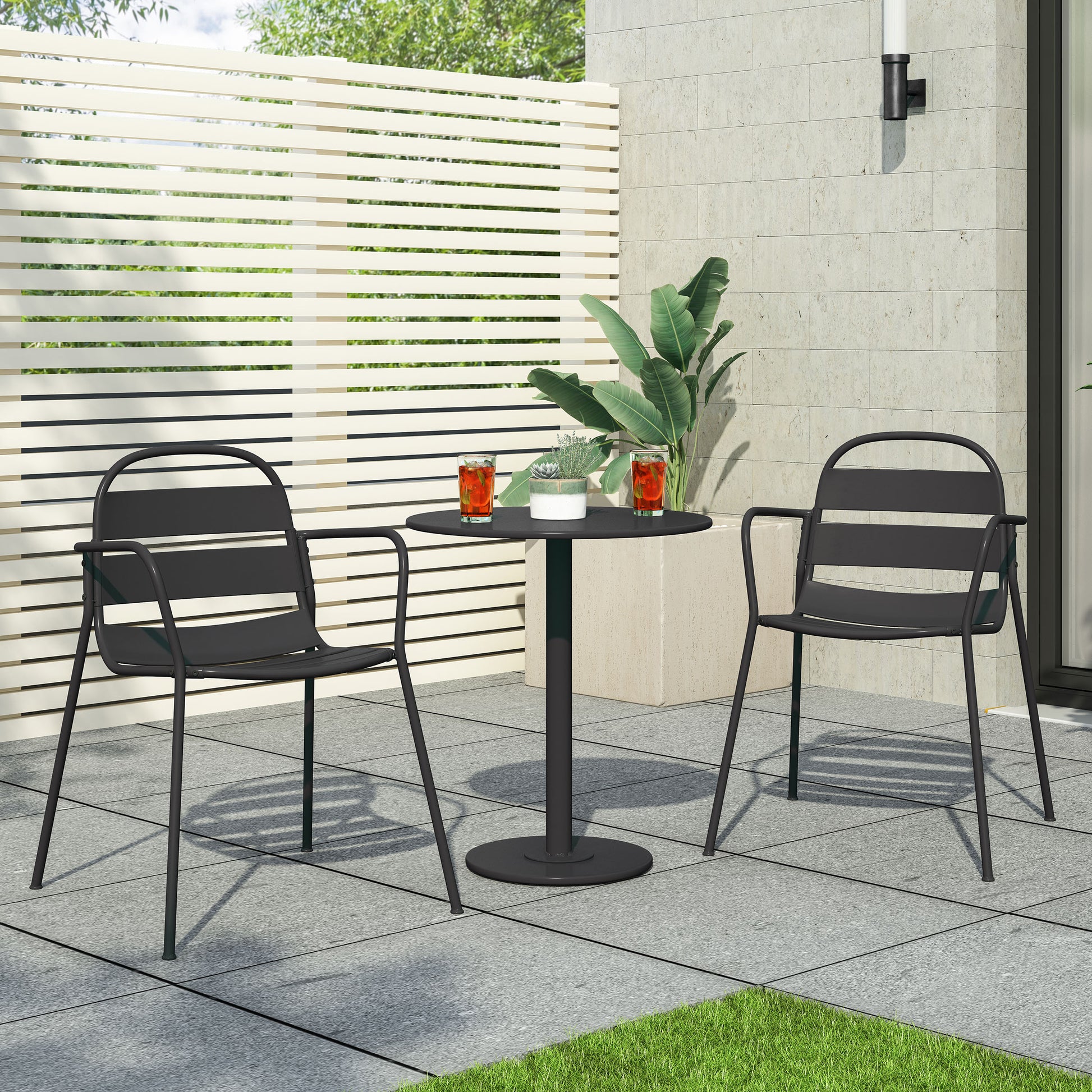 Terra Nova Bistro Set Matte Black Iron