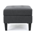 Storage Ottoman Dark Gray Fabric