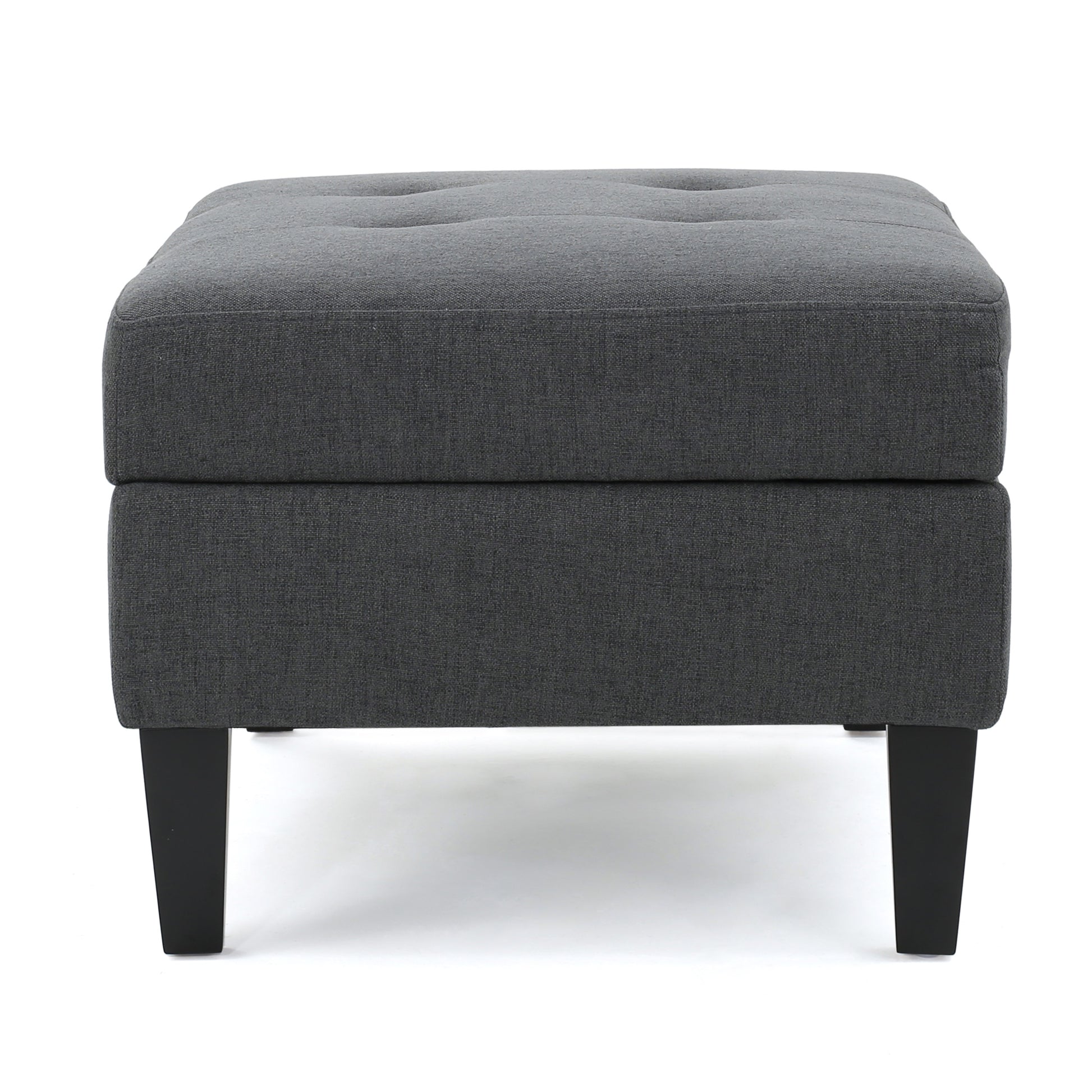 Storage Ottoman Dark Gray Fabric