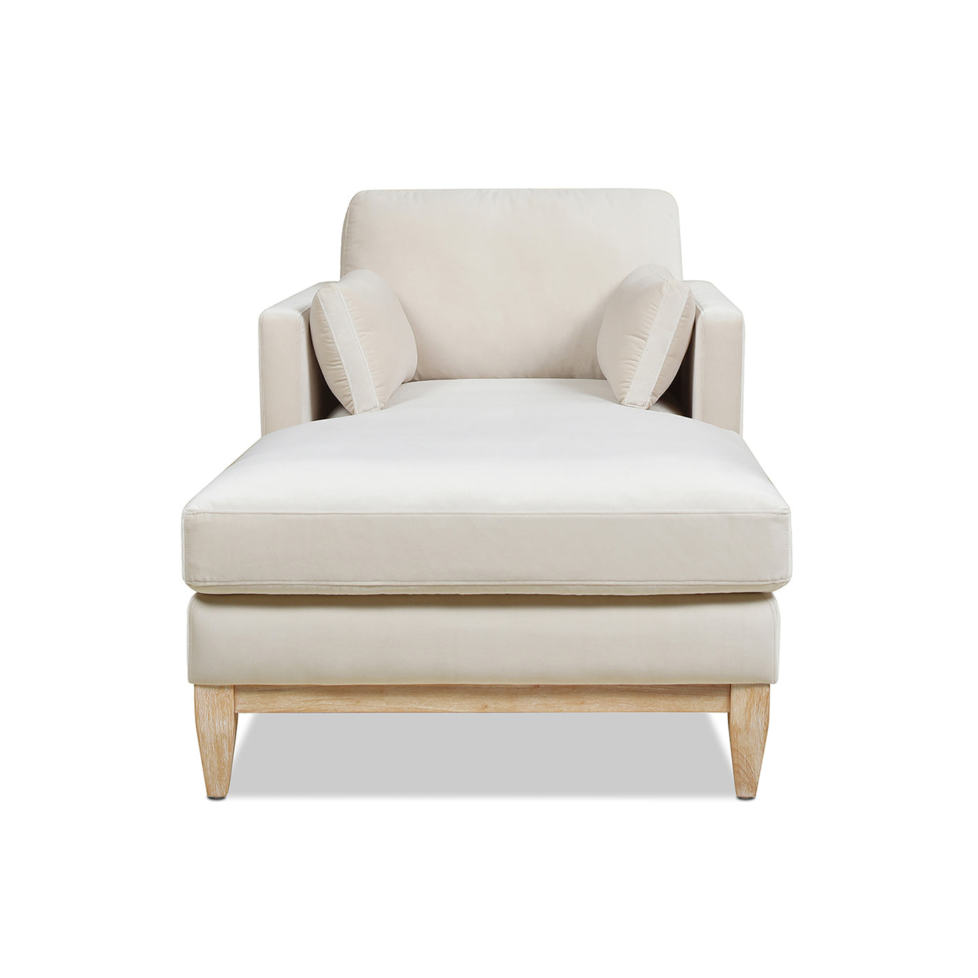 Knox 65" Modern Farmhouse Chaise Lounge Chair, French Beige Performance Velvet Beige Foam Velvet