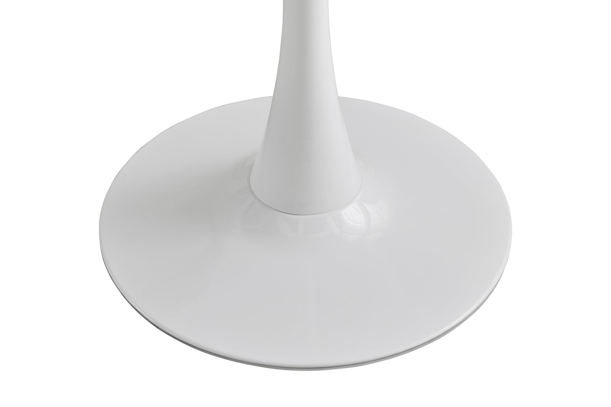 Round White Dining Table Modern Kitchen Table 31.5 Inch Tulip Design With Pedestal, Medieval Casual Table Seating 2 To 4 People White Fiberboard