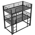 Metal Twin Size Triple Bunk Bed, Black Old Sku: Sm000230Aab 1 Box Spring Not Required Twin Black Metal Bedroom Metal