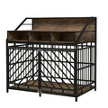 43.3 Inch Dog Crate Furniture For Large Dogs,Wooden Dog Crate With Divider,Double Door Dog Kennel With Three Drawers Storages,Heavy Duty Dogs Decorative Pet House For Large Medium Dogs ,Rustic Brown