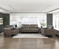 Brownish Gray Polished Microfiber Upholstery Elegant Modern Style Chair 1Pc Solid Wood Living Room Furniture Metal Legs Brown Primary Living Space Modern Solid Wood