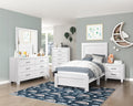 White Finish Twin Size Panel Bed Wooden Bedroom Furniture 1Pc, Bed In A Box Box Spring Required Twin White Bedroom Bed Frame Wood