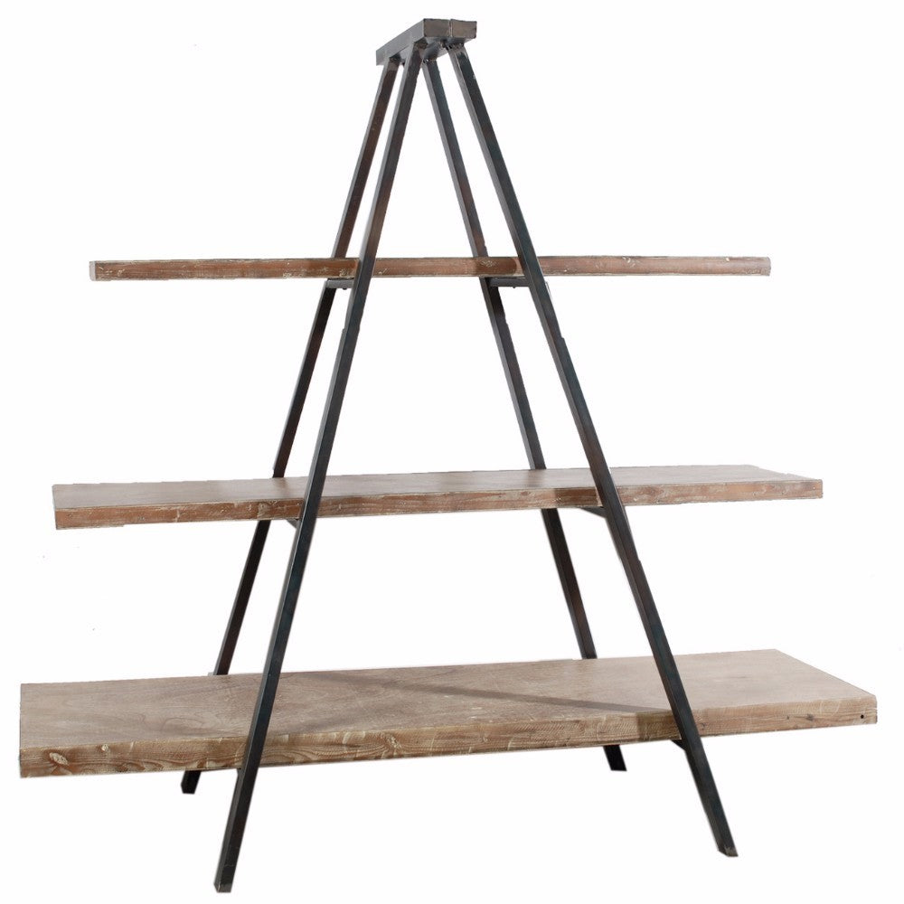 Rustiy Charmed 3 Tier Ramsden Bookshelf Brown Black Wood Metal