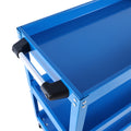 Tool Cart On Wheels, 3 Tier Rolling Mechanic Tool Cart, Heavy Duty Steel Utility Cart W Lockable Wheels, 450 Lbs Capacity Industrial Service Cart For Garage, Warehouse, Workshop Bright Red Blue Abs Steel Q235
