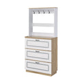 Light Oak And White Shoe Cabinet With Drop Down Drawer Freestanding 3 4 Drawers Light Oak Primary Living Space Wood Paper