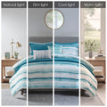 8 Piece Printed Seersucker Comforter And Quilt Set Collection Aqua King Cal King King Aqua Polyester