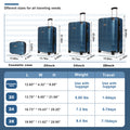 Luggage Sets Abs Pc Hardshell 4Pcs Luggage Hardside Lightweight Durable Suitcase Sets Spinner Wheels Suitcase With Tsa Lock 12 20 24 28 ,Pearl Blue Blue Abs Pc